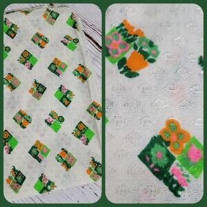 Vintage 70s Novelty Flower Pot Fabric 47x57